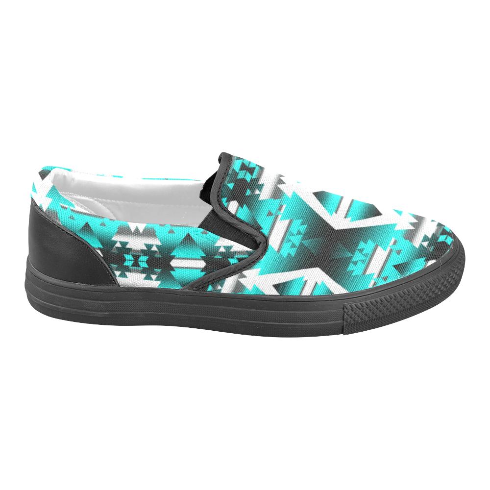Deep Lake Winter Camp Women's Unusual Slip-on Canvas Shoes (Model 019) Women's Unusual Slip-on Canvas Shoes (019) e-joyer