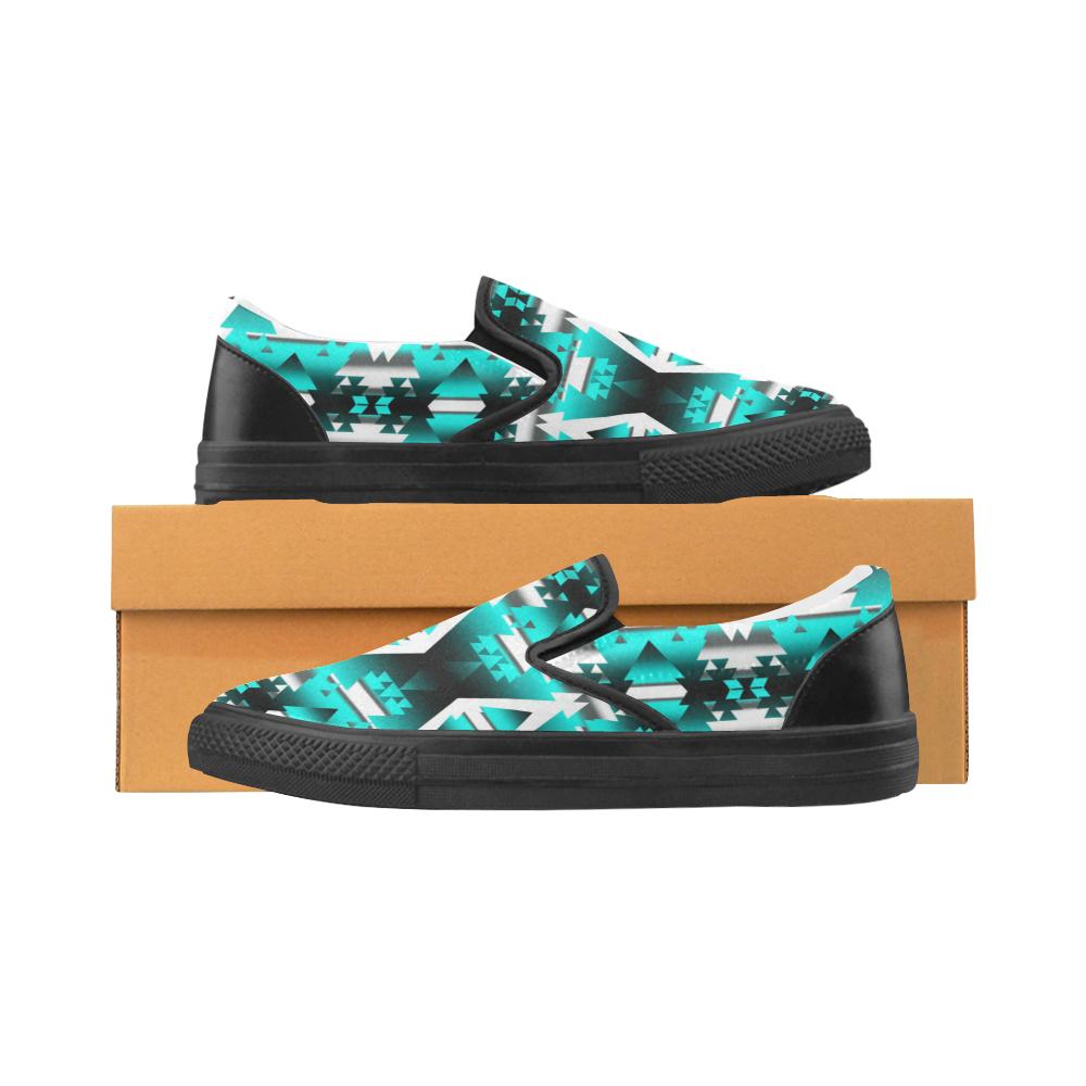 Deep Lake Winter Camp Women's Unusual Slip-on Canvas Shoes (Model 019) Women's Unusual Slip-on Canvas Shoes (019) e-joyer