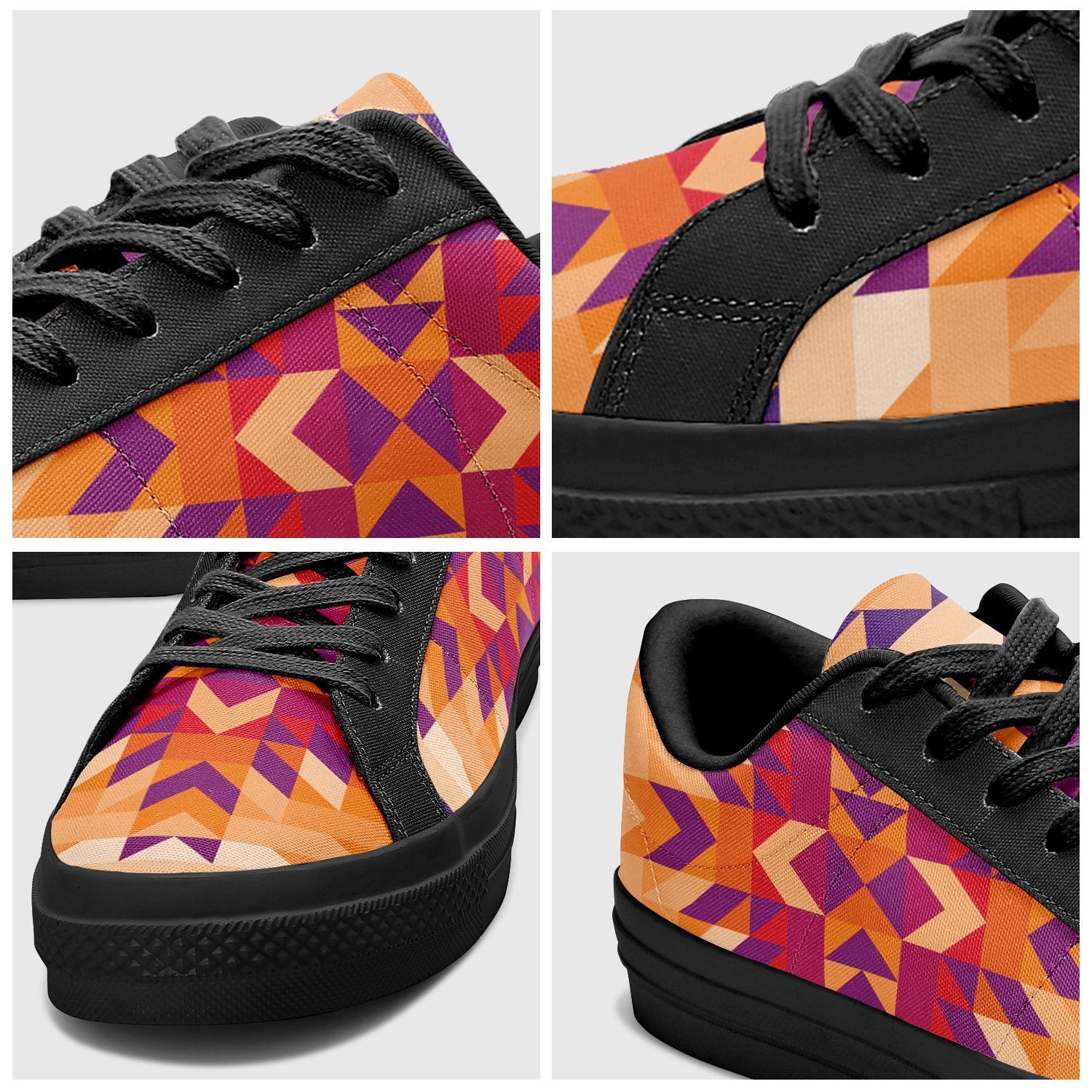 Desert Geo Aapisi Low Top Canvas Shoes Black Sole aapisi Herman