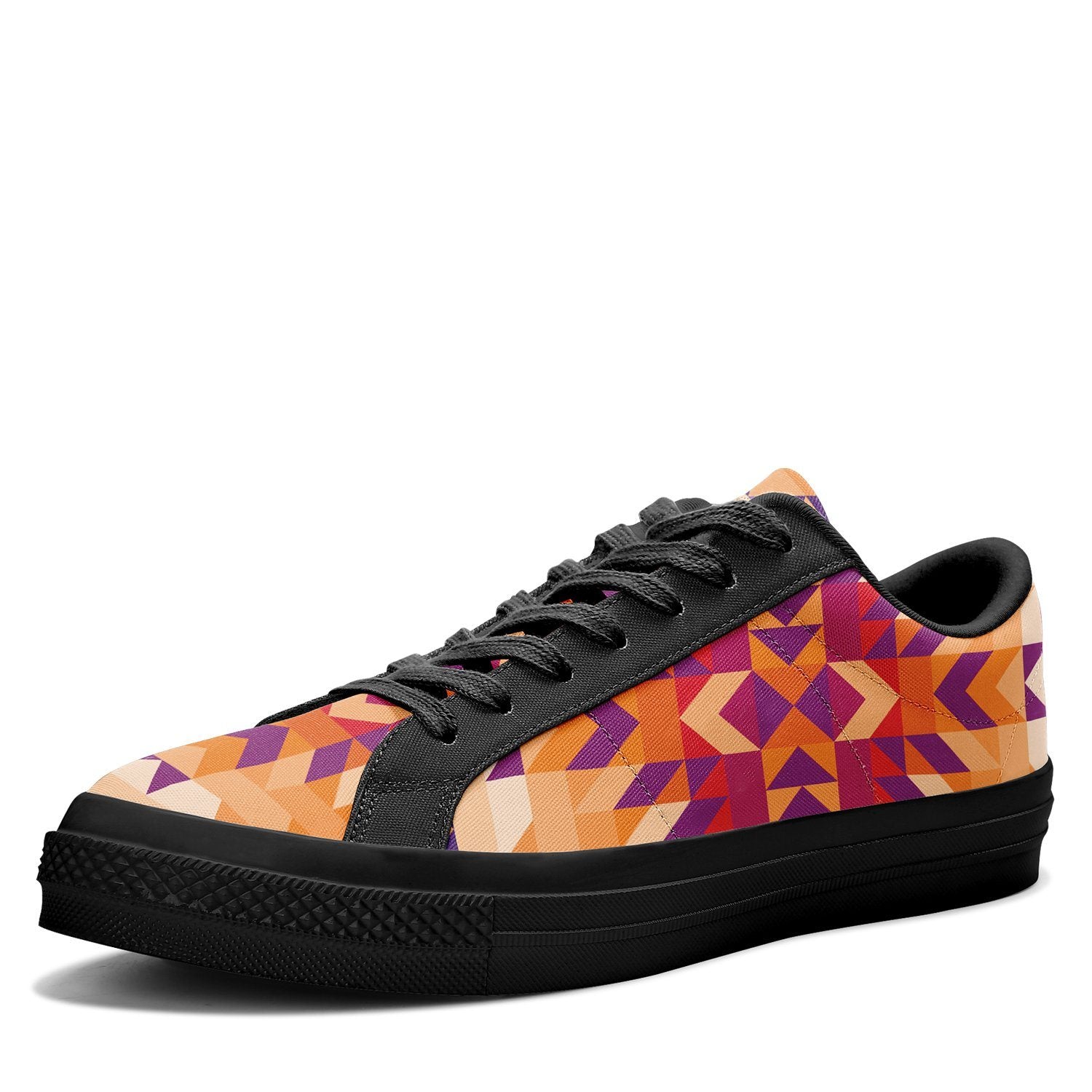 Desert Geo Aapisi Low Top Canvas Shoes Black Sole aapisi Herman