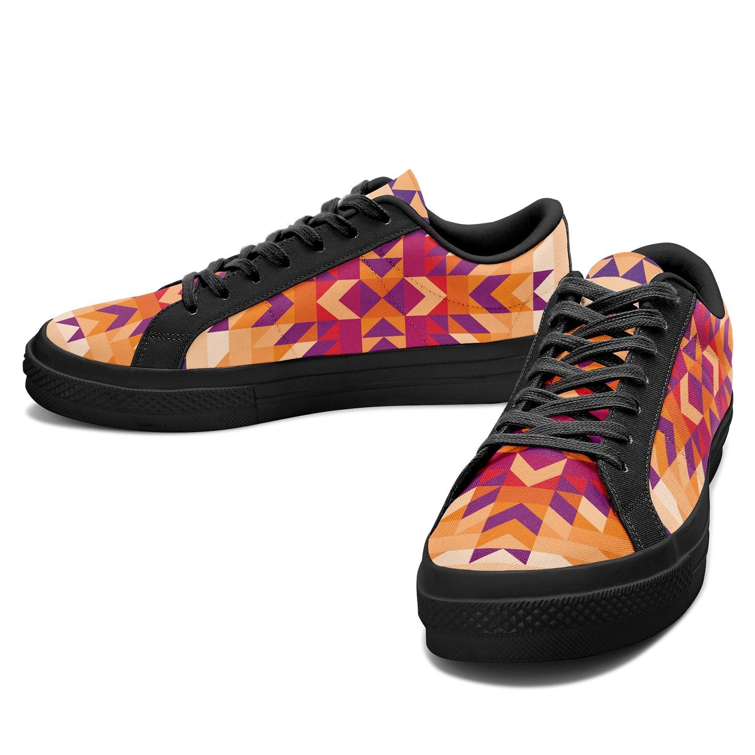 Desert Geo Aapisi Low Top Canvas Shoes Black Sole aapisi Herman