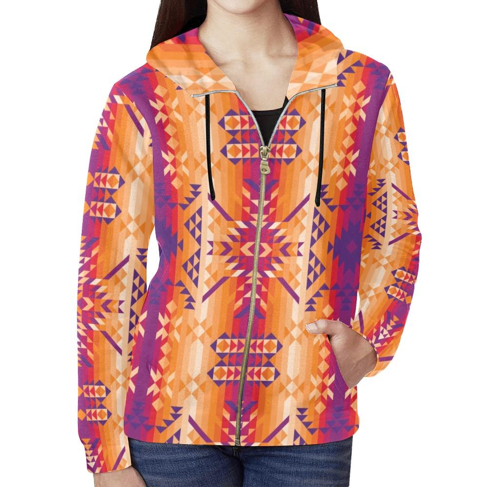 Desert Geo All Over Print Full Zip Hoodie for Women (Model H14) All Over Print Full Zip Hoodie for Women (H14) e-joyer