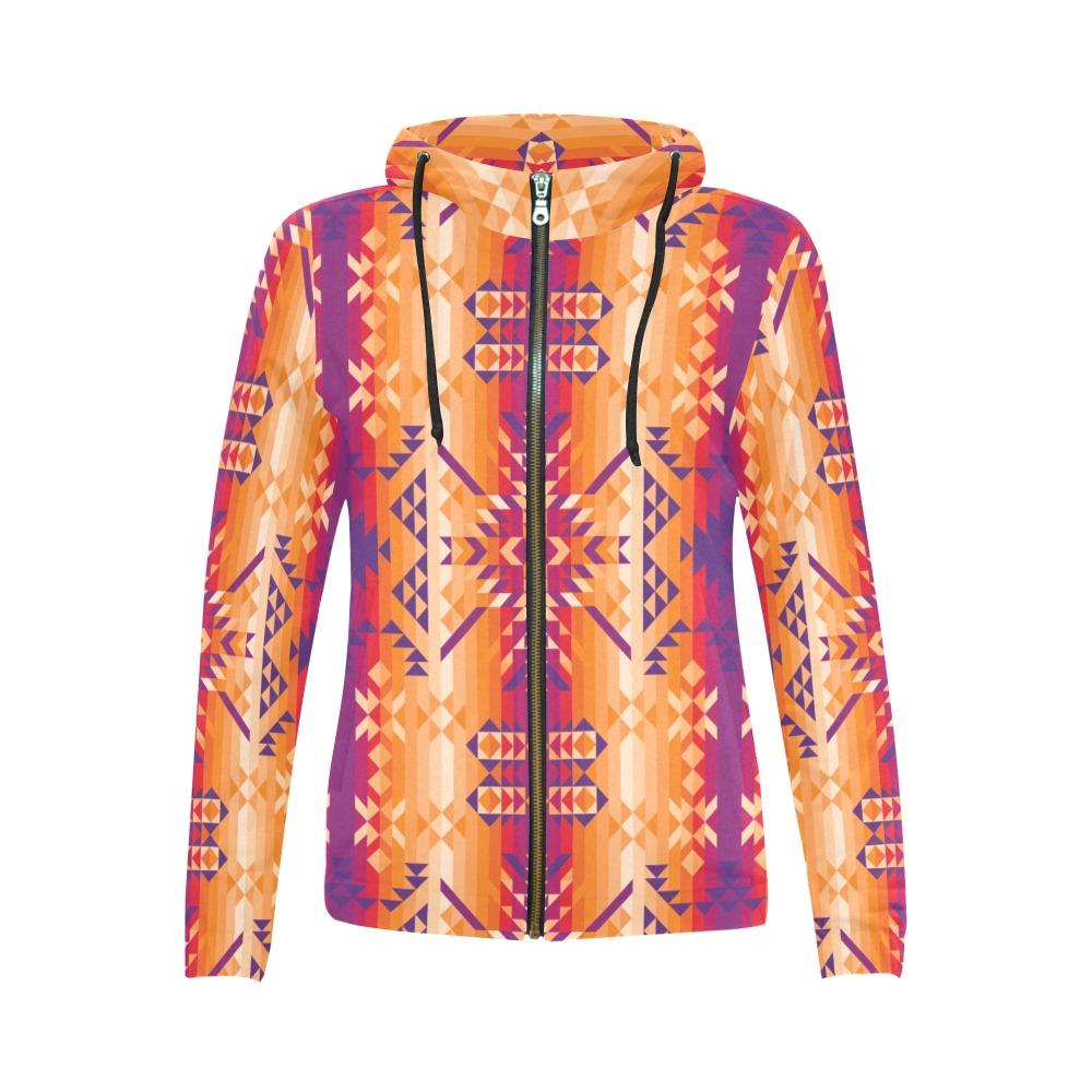 Desert Geo All Over Print Full Zip Hoodie for Women (Model H14) All Over Print Full Zip Hoodie for Women (H14) e-joyer