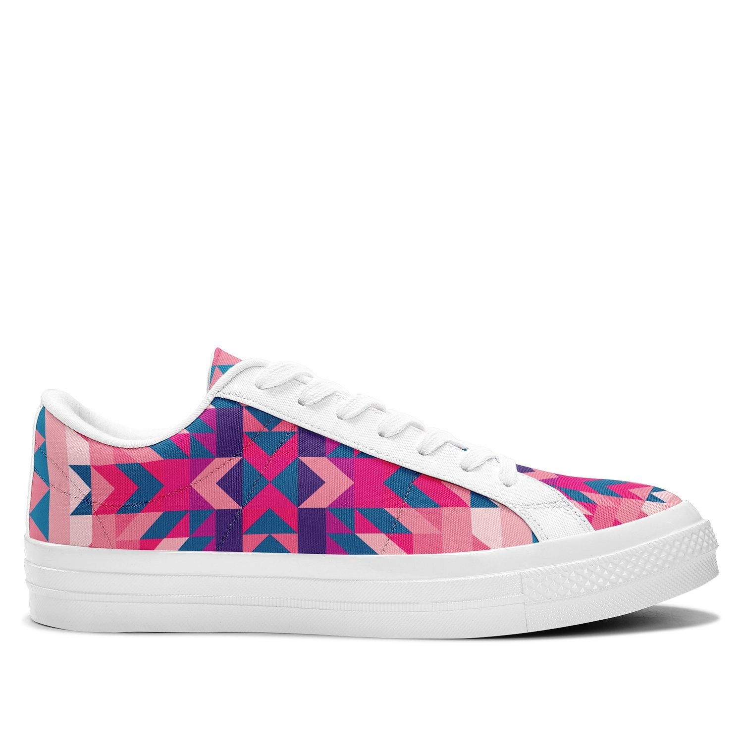 Desert Geo Blue Aapisi Low Top Canvas Shoes White Sole aapisi Herman