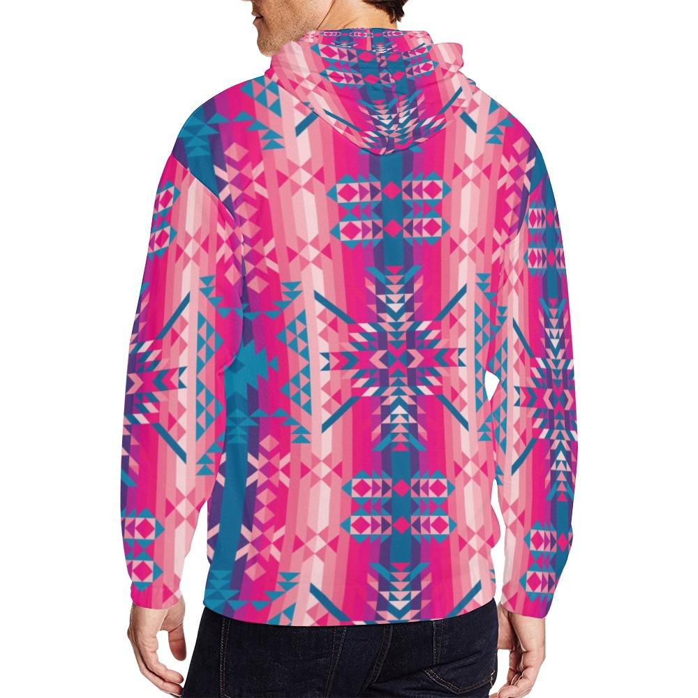 Desert Geo Blue All Over Print Full Zip Hoodie for Men (Model H14) All Over Print Full Zip Hoodie for Men (H14) e-joyer