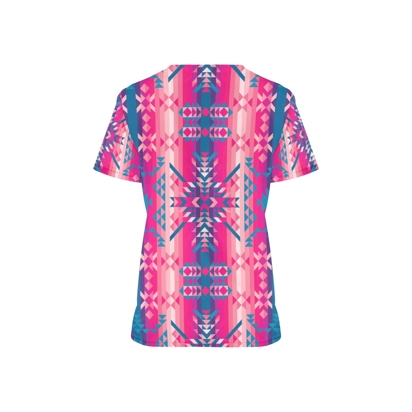 Desert Geo Blue All Over Print Scrub Top Scrub Top e-joyer