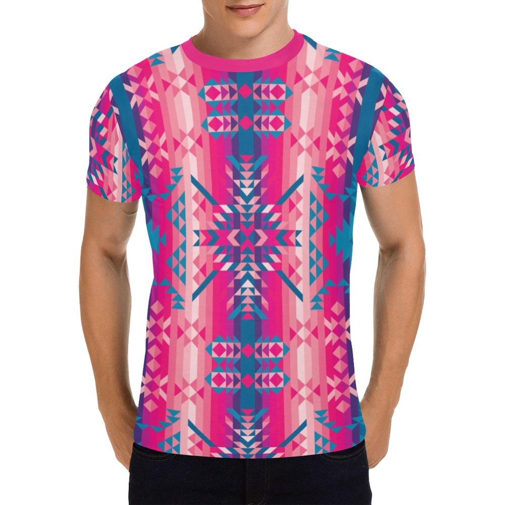 Desert Geo Blue All Over Print T-Shirt for Men (USA Size) (Model T40) All Over Print T-Shirt for Men (T40) e-joyer