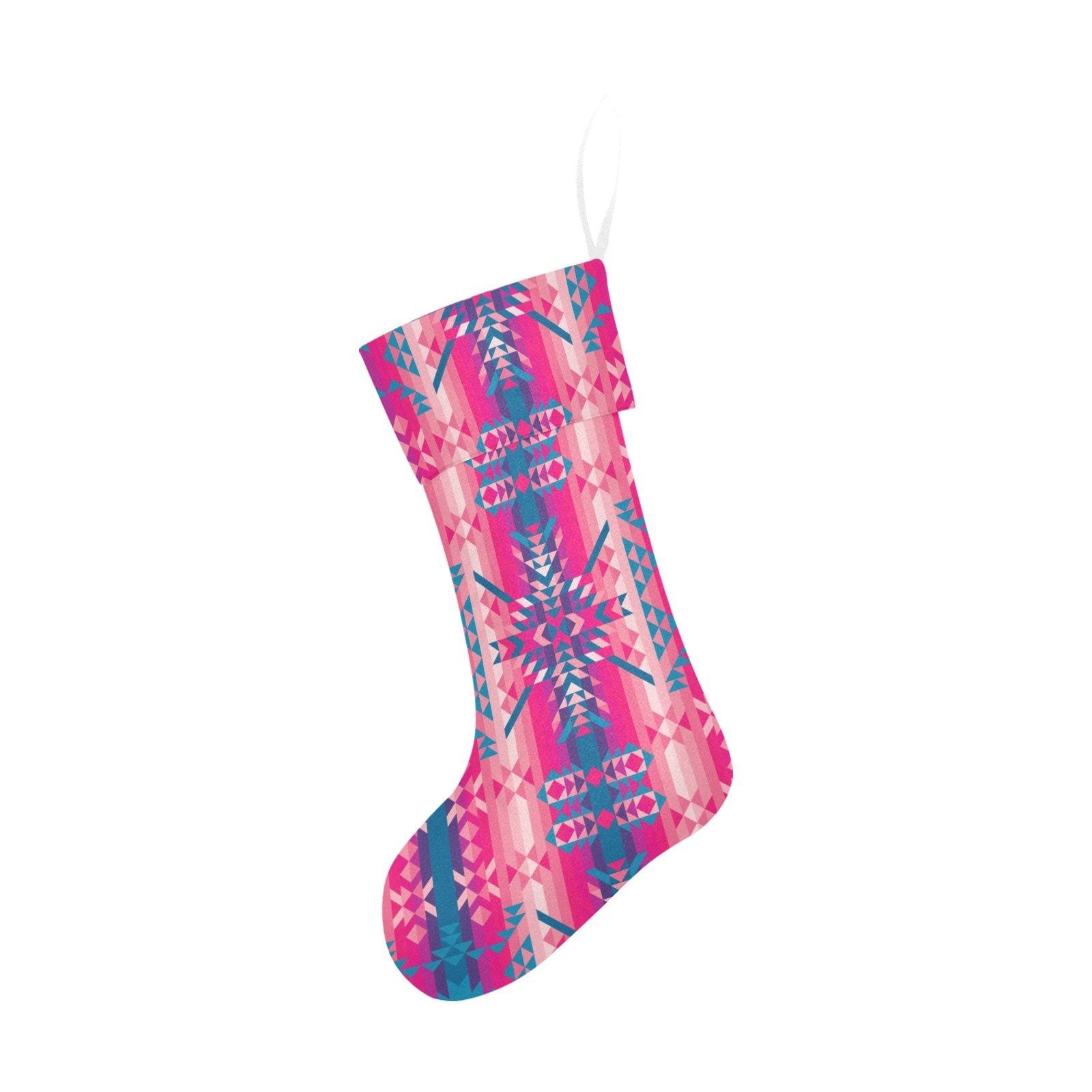 Desert Geo Blue Christmas Stocking holiday stocking e-joyer