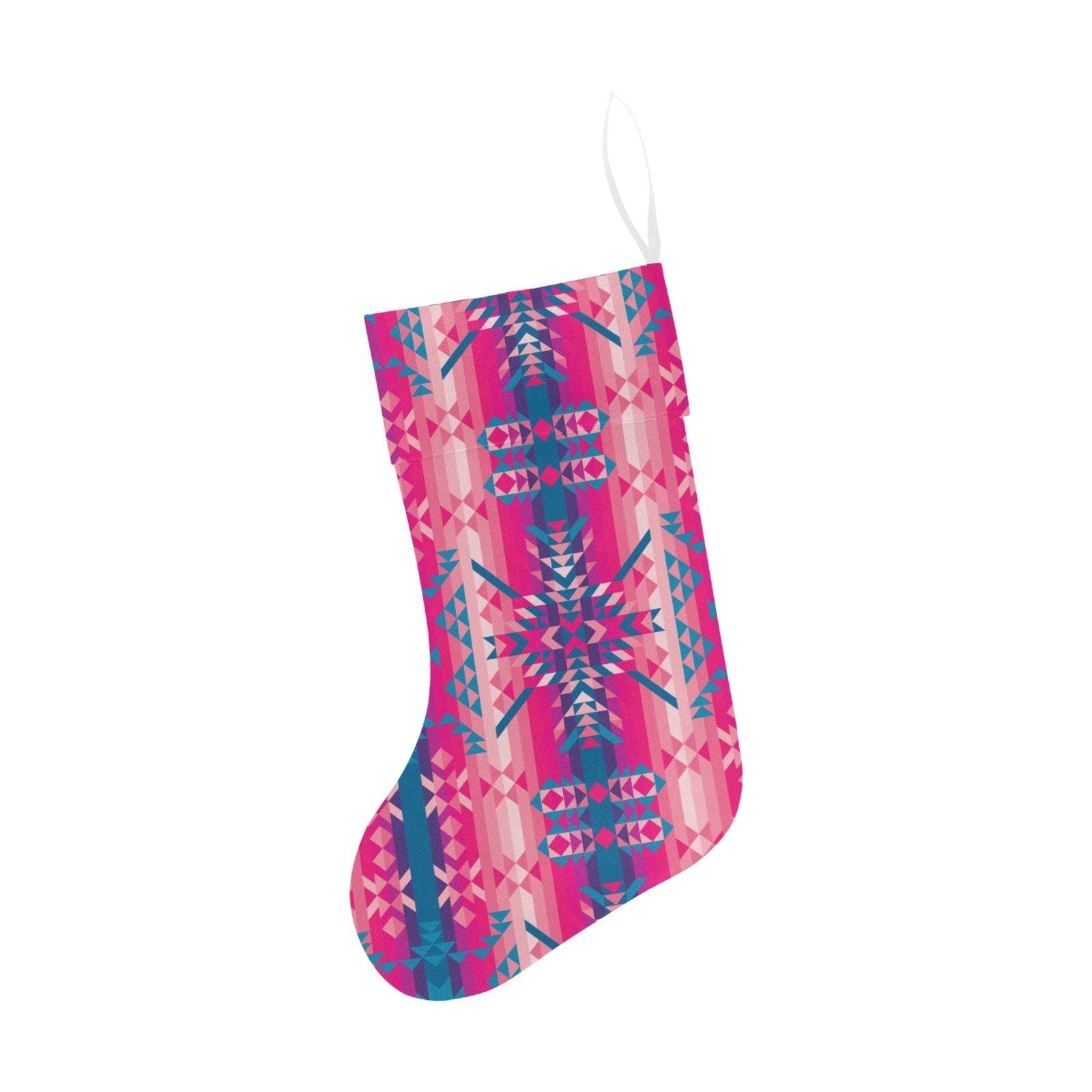 Desert Geo Blue Christmas Stocking holiday stocking e-joyer
