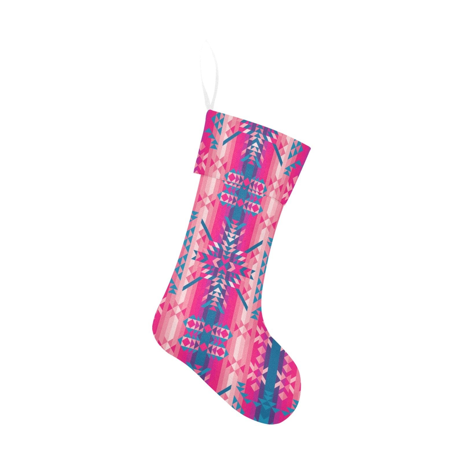 Desert Geo Blue Christmas Stocking holiday stocking e-joyer