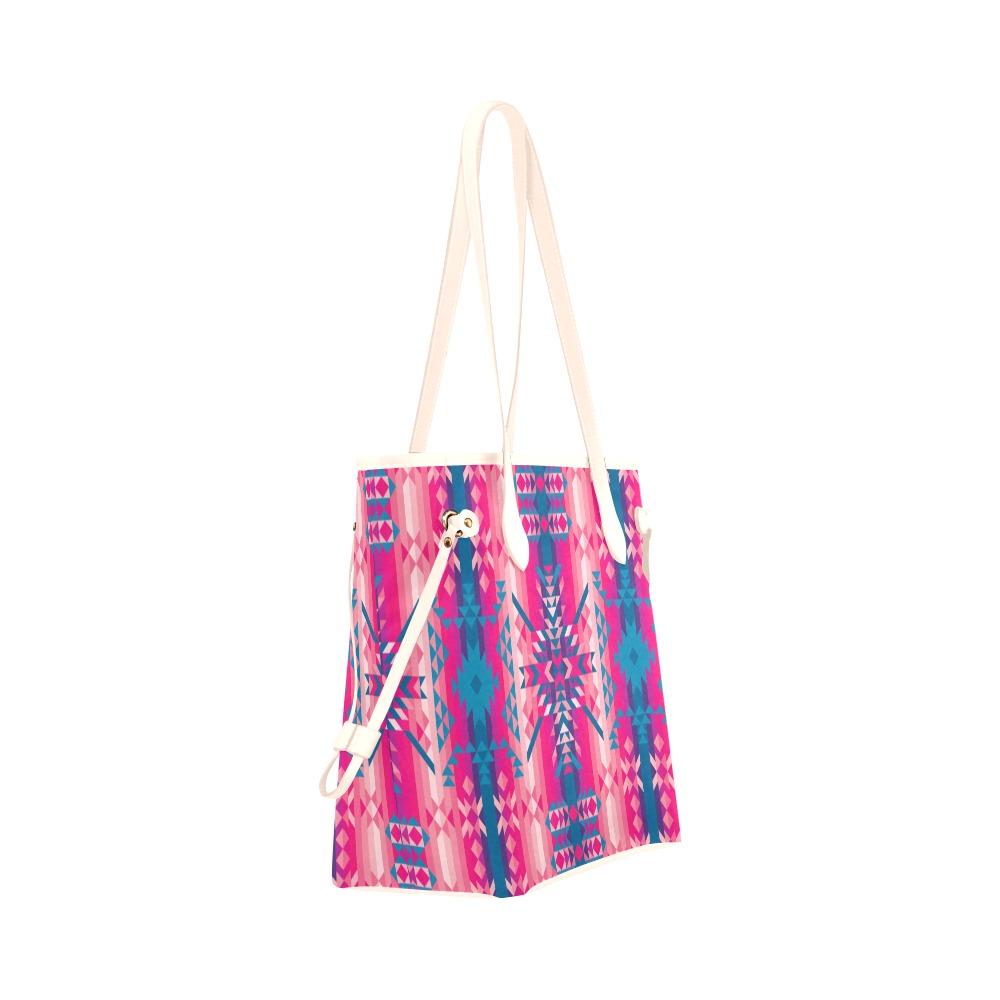 Desert Geo Blue Clover Canvas Tote Bag (Model 1661) Clover Canvas Tote Bag (1661) e-joyer