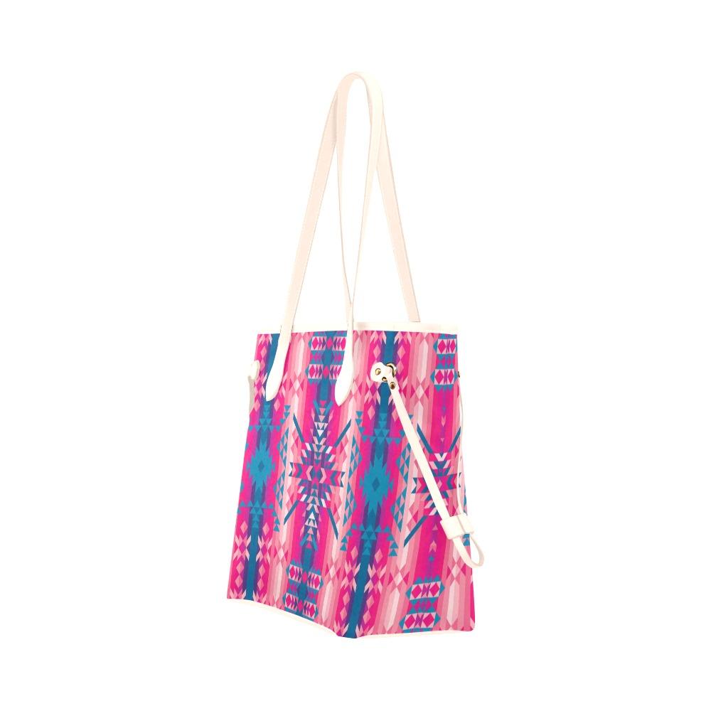 Desert Geo Blue Clover Canvas Tote Bag (Model 1661) Clover Canvas Tote Bag (1661) e-joyer