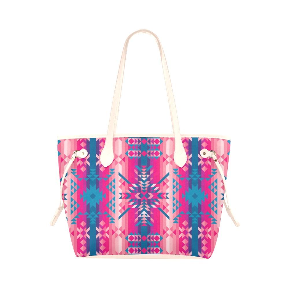 Desert Geo Blue Clover Canvas Tote Bag (Model 1661) Clover Canvas Tote Bag (1661) e-joyer
