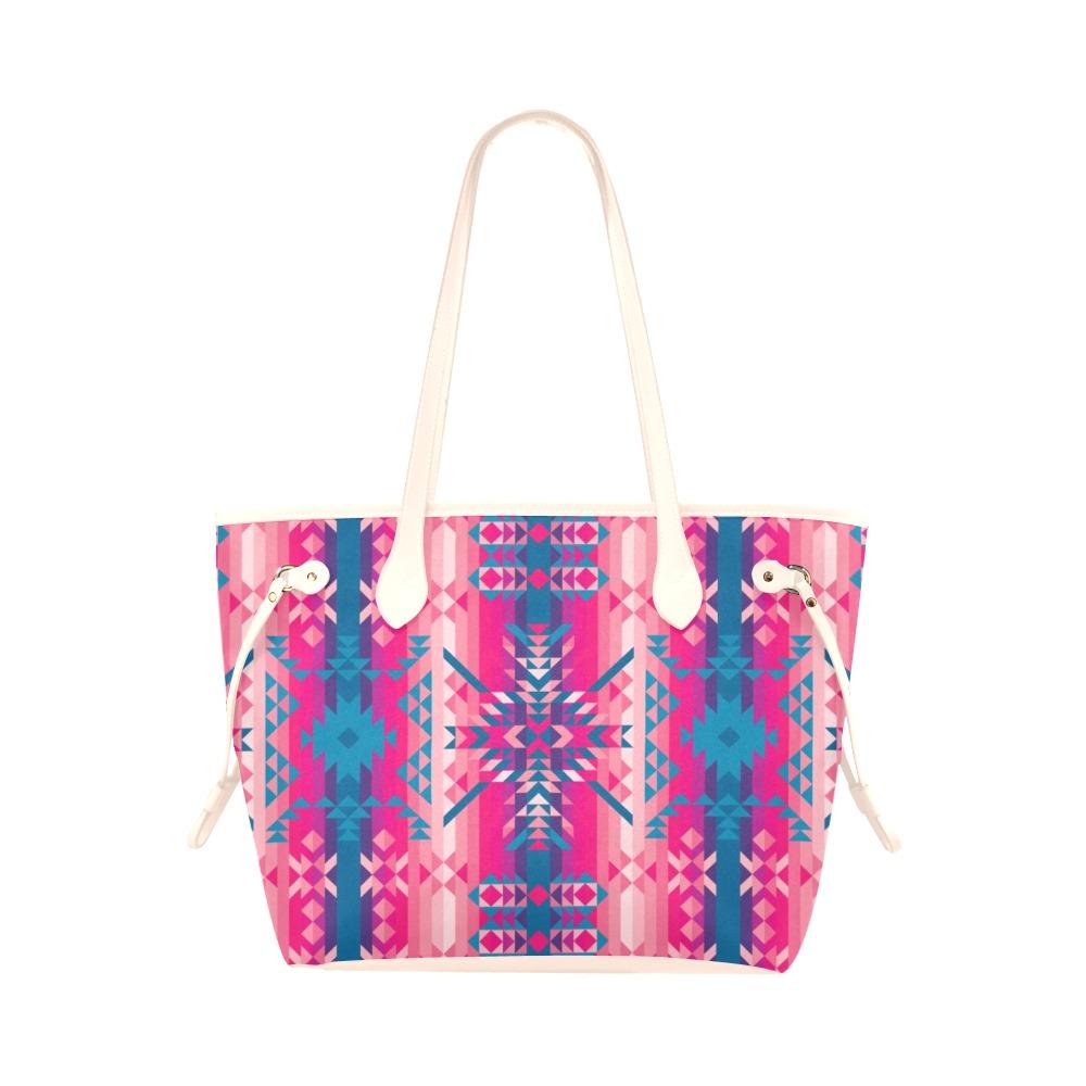 Desert Geo Blue Clover Canvas Tote Bag (Model 1661) Clover Canvas Tote Bag (1661) e-joyer