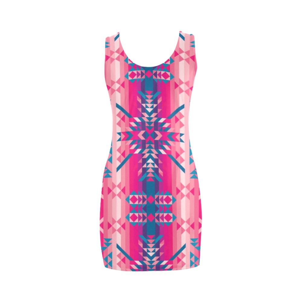 Desert Geo Blue Medea Vest Dress (Model D06) Medea Vest Dress (D06) e-joyer