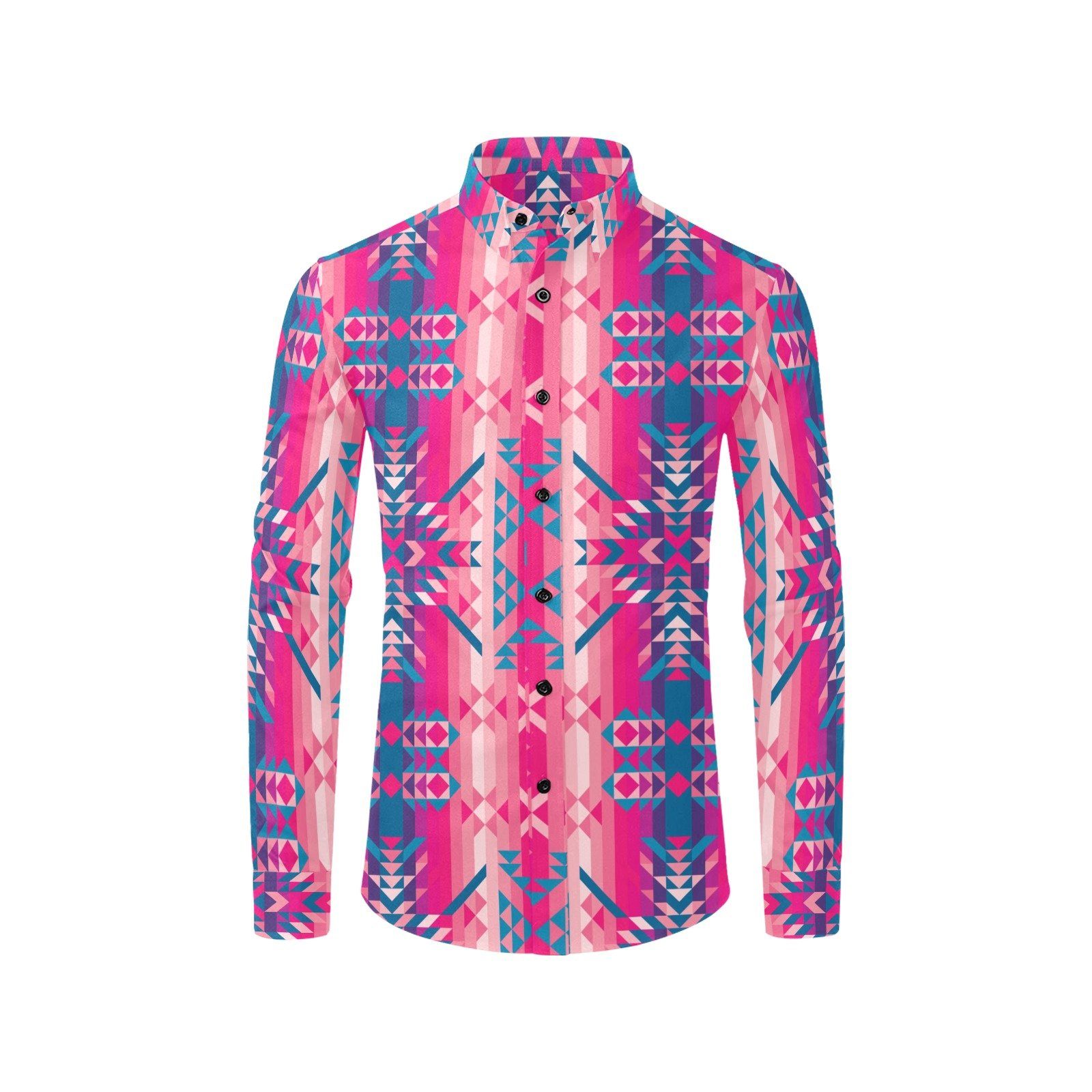 Desert Geo Blue Men's All Over Print Casual Dress Shirt (Model T61) Men's Dress Shirt (T61) e-joyer
