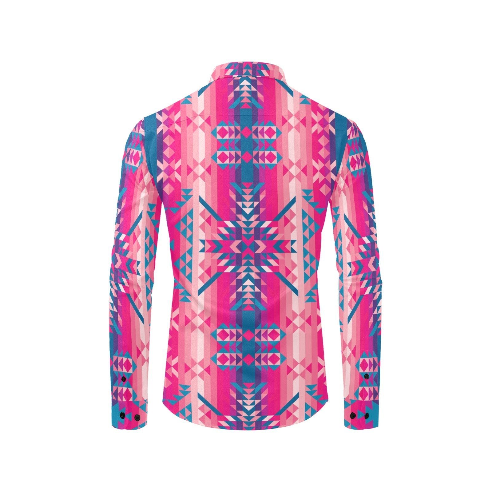 Desert Geo Blue Men's All Over Print Casual Dress Shirt (Model T61) Men's Dress Shirt (T61) e-joyer