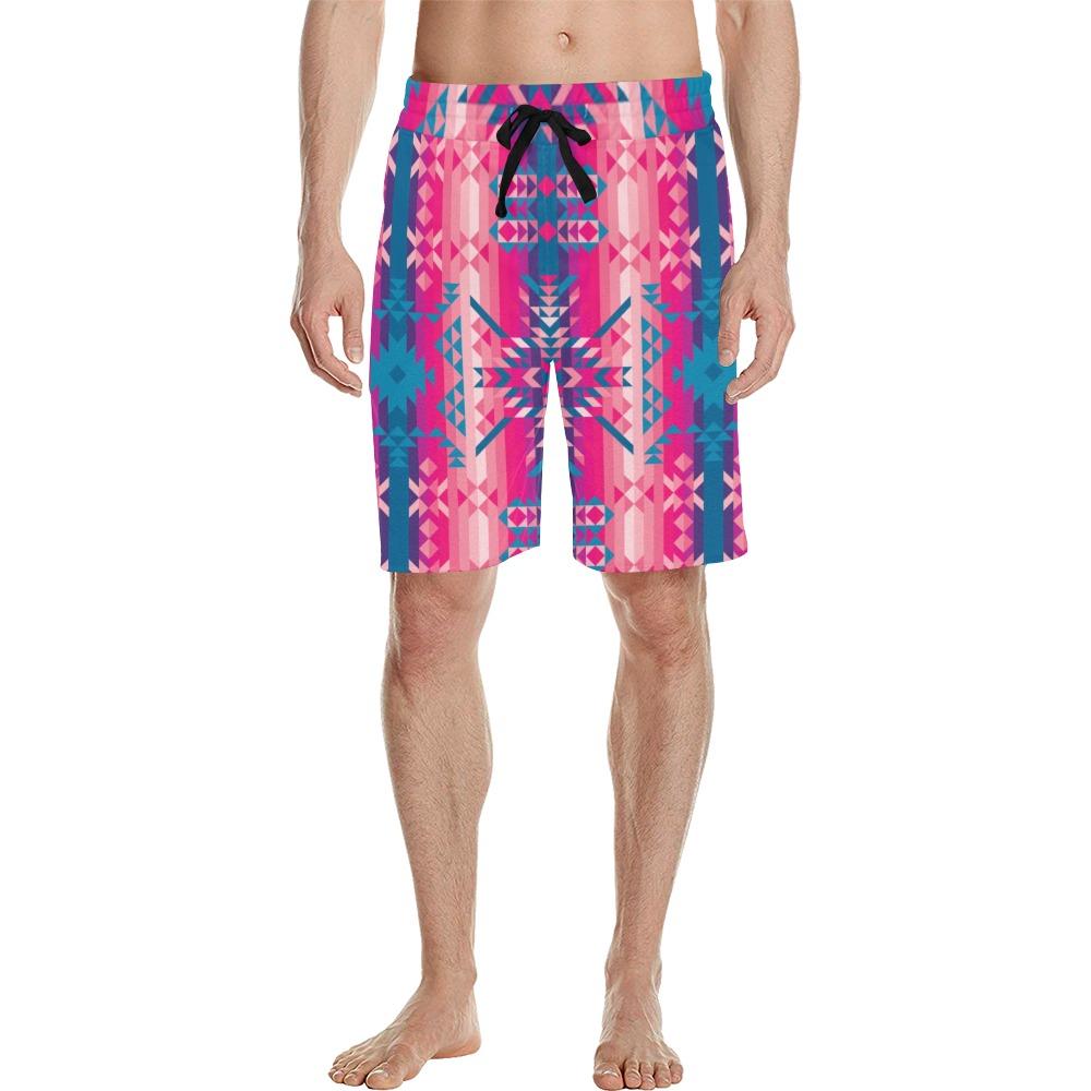Desert Geo Blue Men's All Over Print Casual Shorts (Model L23) Men's Casual Shorts (L23) e-joyer