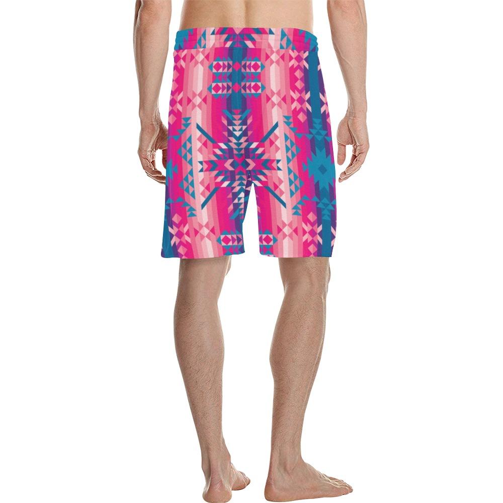 Desert Geo Blue Men's All Over Print Casual Shorts (Model L23) Men's Casual Shorts (L23) e-joyer