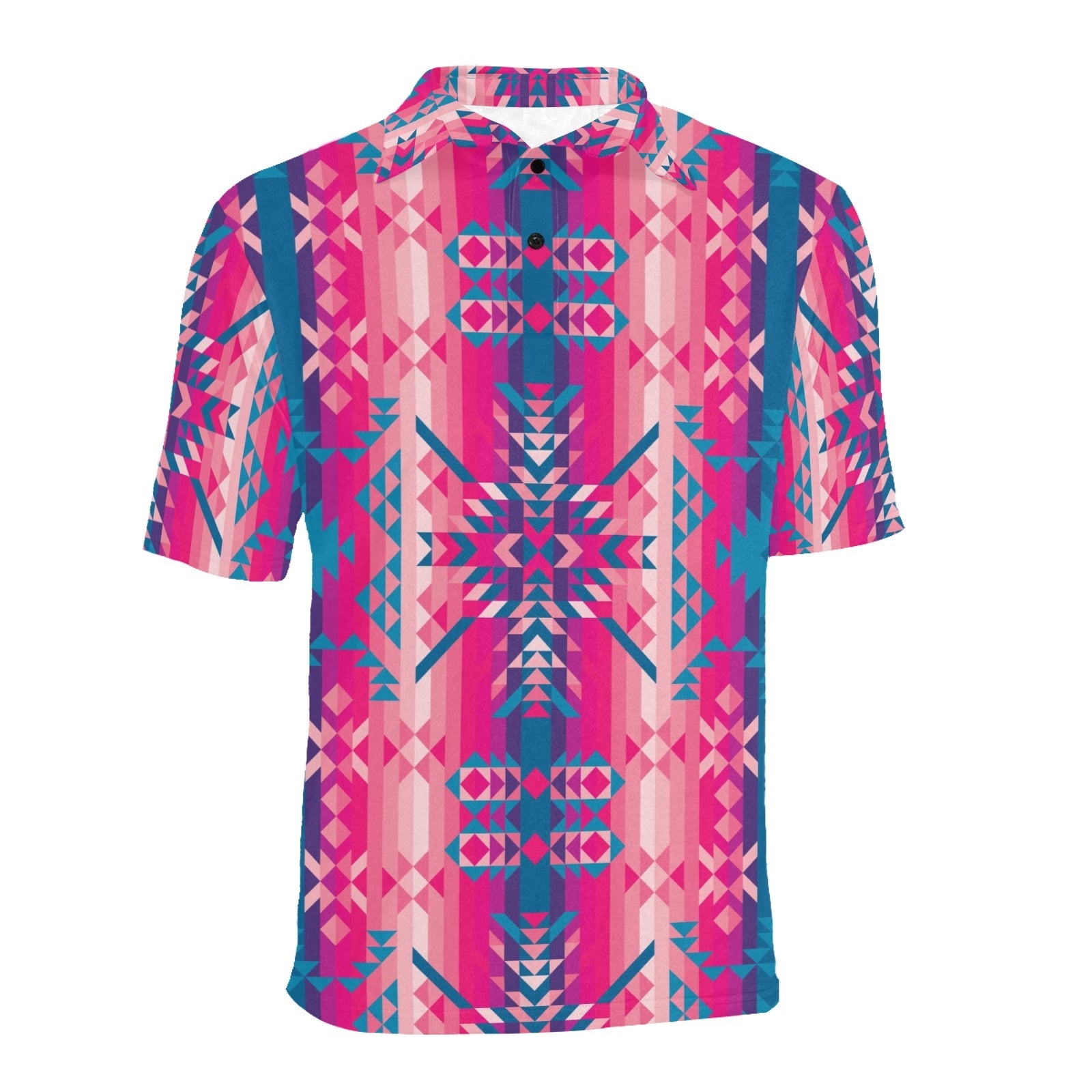 Desert Geo Blue Men's All Over Print Polo Shirt (Model T55) Men's Polo Shirt (Model T55) e-joyer