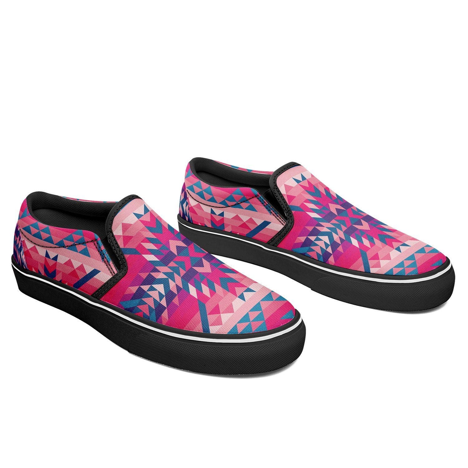 Desert Geo Blue Otoyimm Canvas Slip On Shoes otoyimm Herman