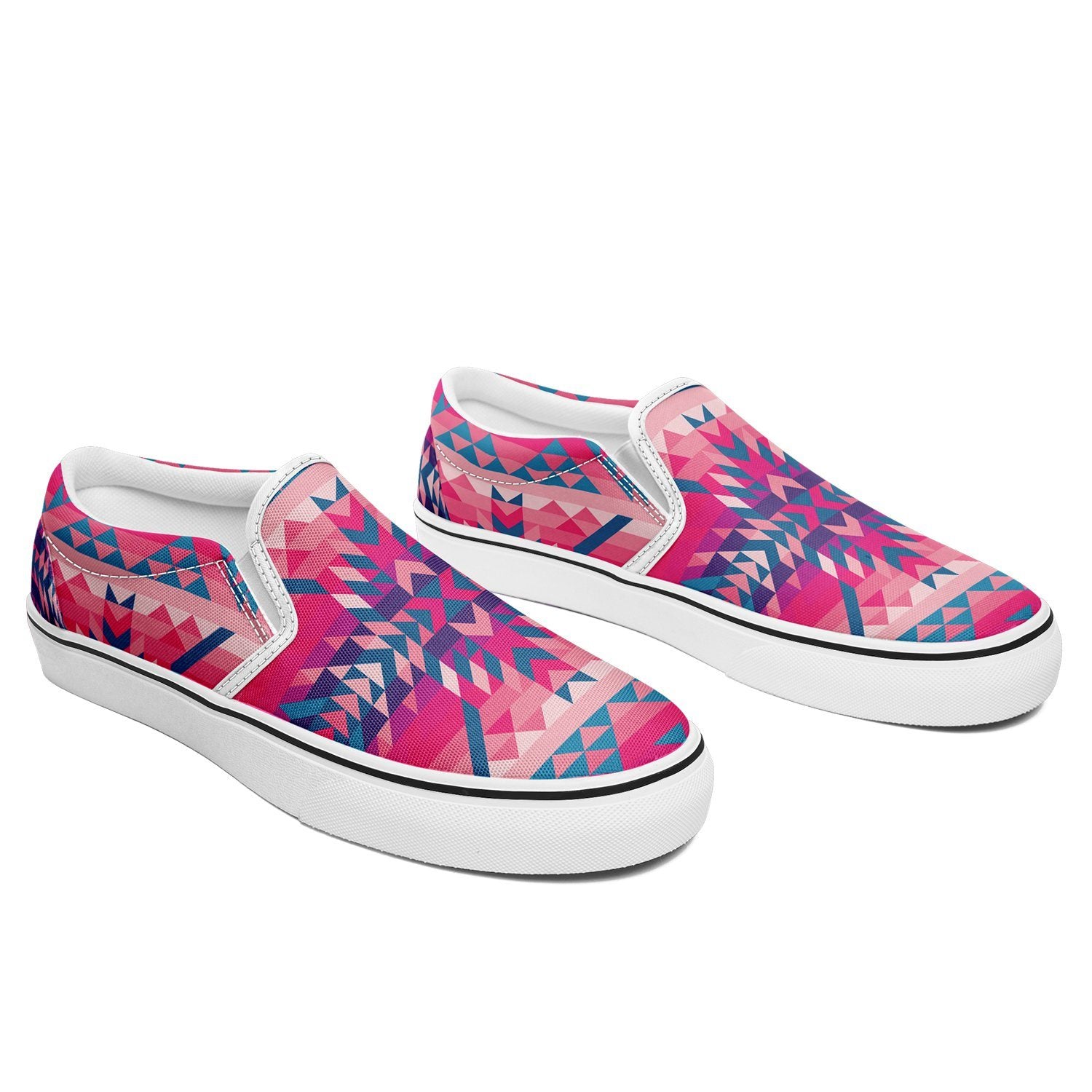 Desert Geo Blue Otoyimm Canvas Slip On Shoes otoyimm Herman