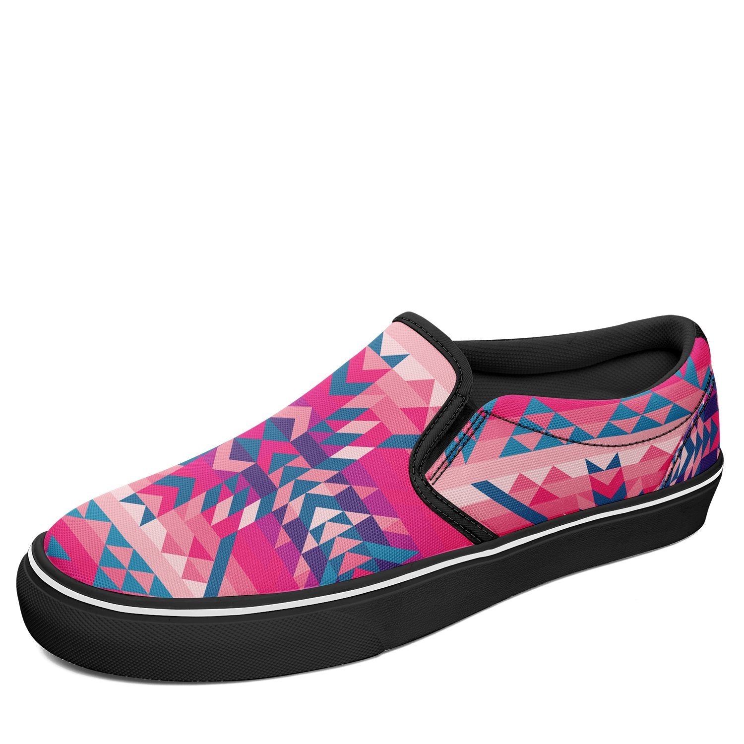 Desert Geo Blue Otoyimm Canvas Slip On Shoes otoyimm Herman US Youth 1 / EUR 32 Black Sole