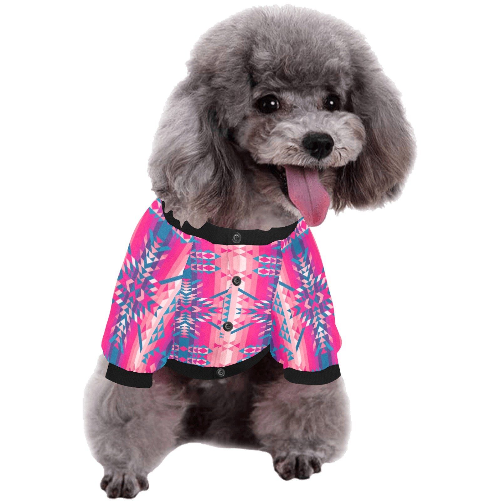 Desert Geo Blue Pet Dog Round Neck Shirt Pet Dog Round Neck Shirt e-joyer