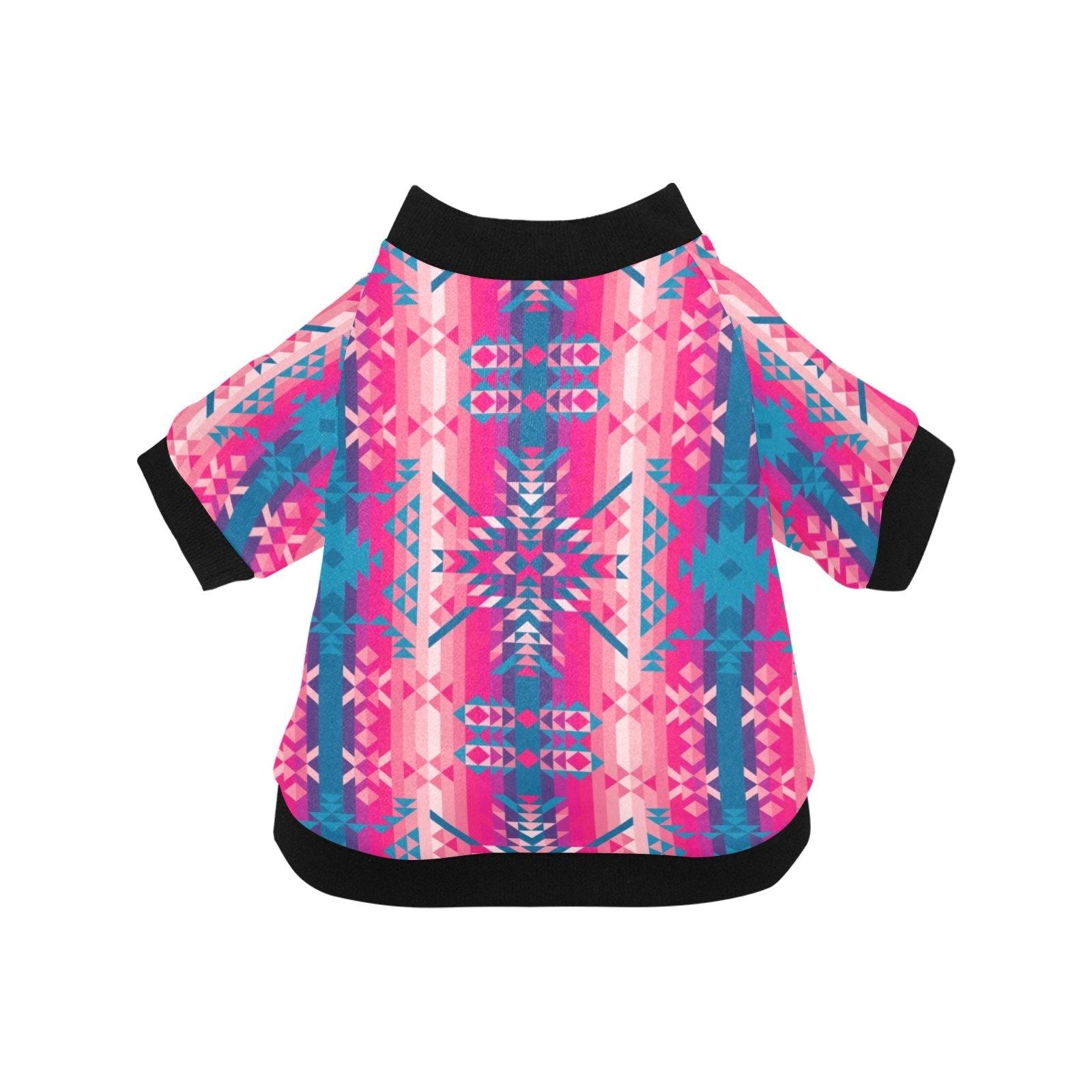 Desert Geo Blue Pet Dog Round Neck Shirt Pet Dog Round Neck Shirt e-joyer