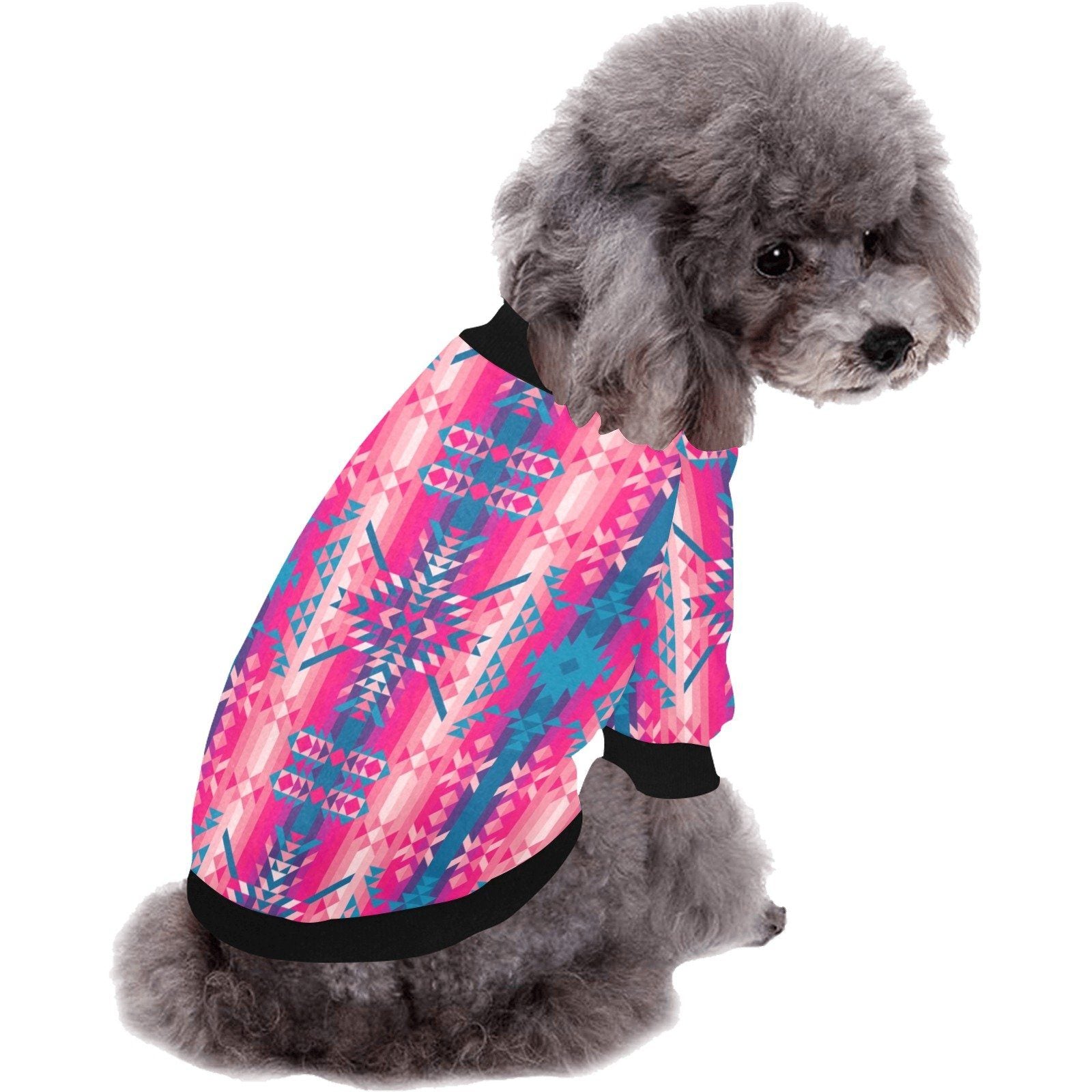 Desert Geo Blue Pet Dog Round Neck Shirt Pet Dog Round Neck Shirt e-joyer