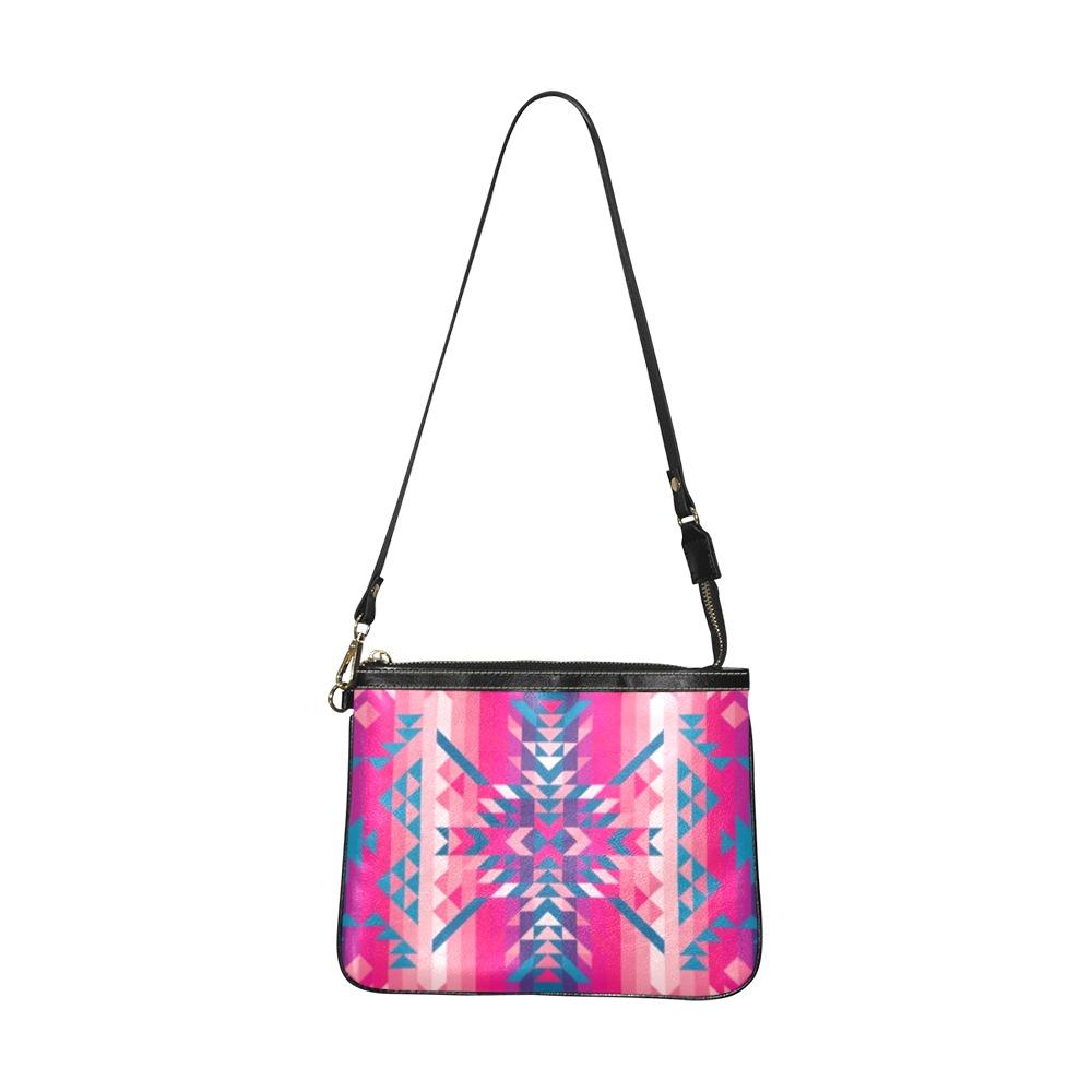 Desert Geo Blue Small Shoulder Bag (Model 1710) Small Shoulder Bag (1710) e-joyer