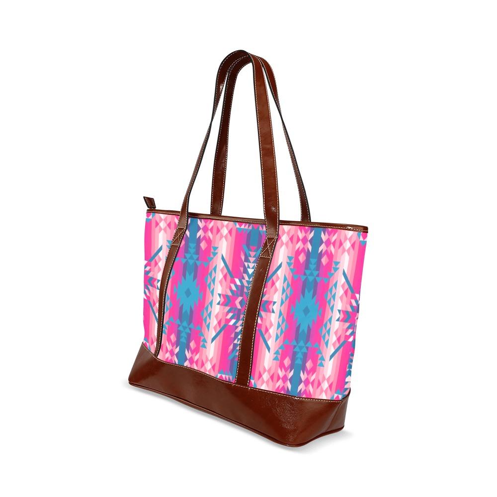 Desert Geo Blue Tote Handbag (Model 1642) Tote Handbags (1642) e-joyer