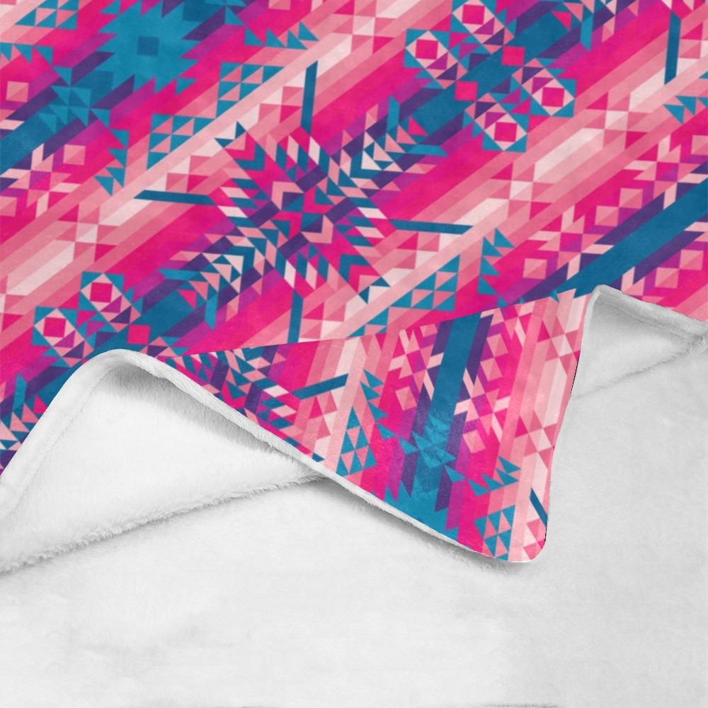 Desert Geo Blue Ultra-Soft Micro Fleece Blanket 50"x60" Ultra-Soft Blanket 50''x60'' e-joyer