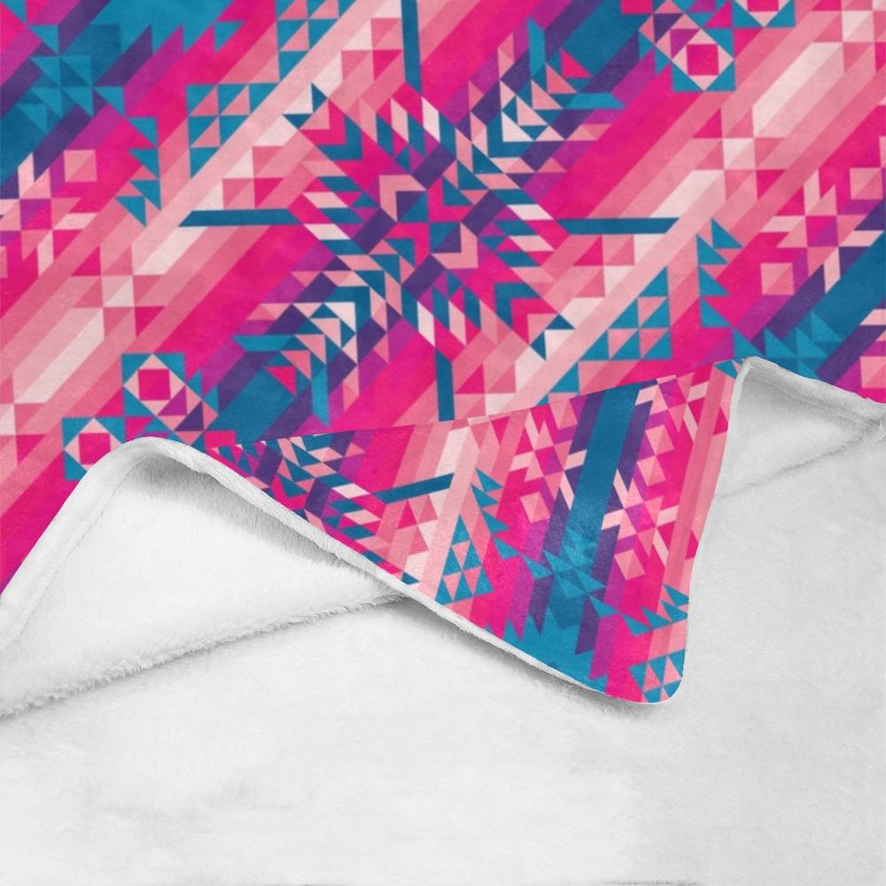 Desert Geo Blue Ultra-Soft Micro Fleece Blanket 60"x80" Ultra-Soft Blanket 60''x80'' e-joyer
