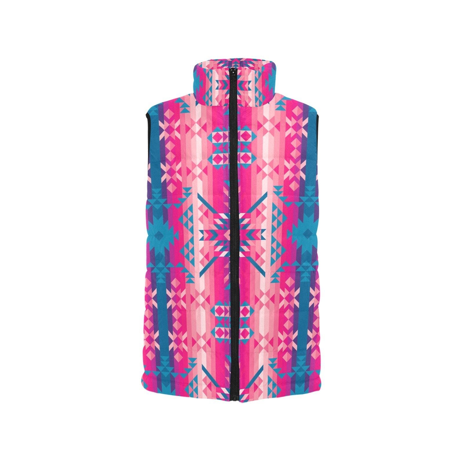 Desert Geo Blue Women's Padded Vest Jacket (Model H44) Women's Padded Vest Jacket (H44) e-joyer