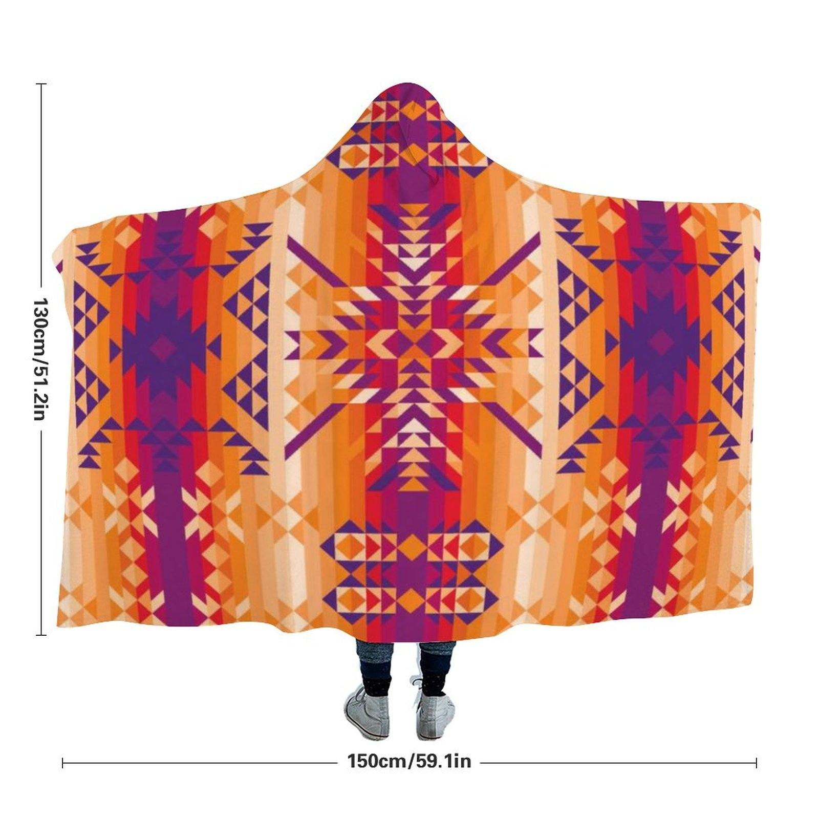 Desert Geo Hooded Blanket blanket 49 Dzine