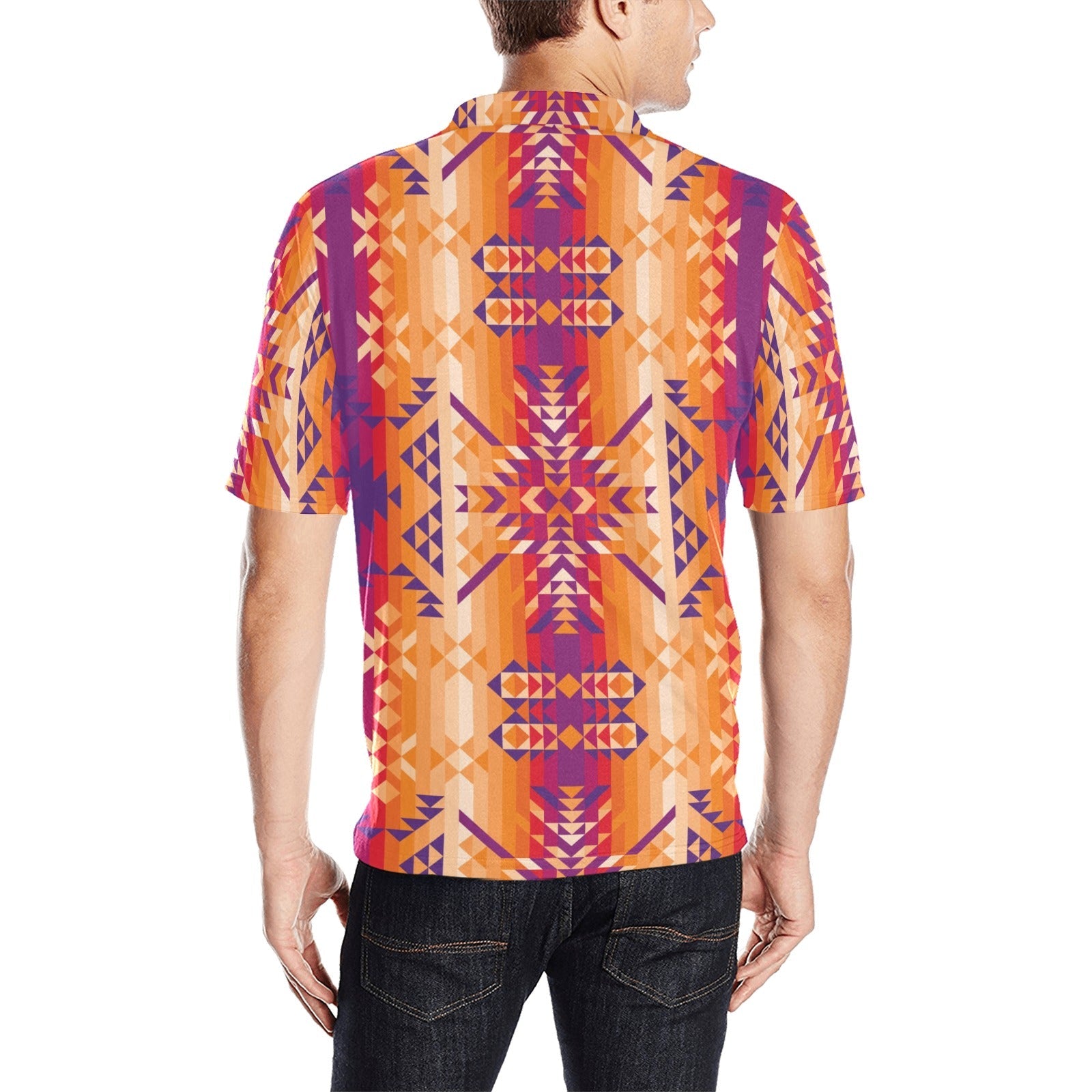 Desert Geo Men's All Over Print Polo Shirt (Model T55) Men's Polo Shirt (Model T55) e-joyer 