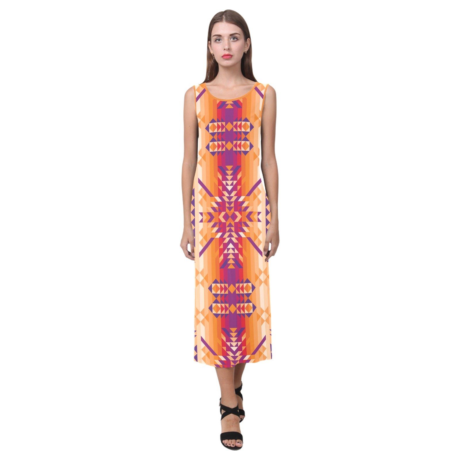 Desert Geo Phaedra Sleeveless Open Fork Long Dress (Model D08) Phaedra Sleeveless Open Fork Long Dress (D08) e-joyer