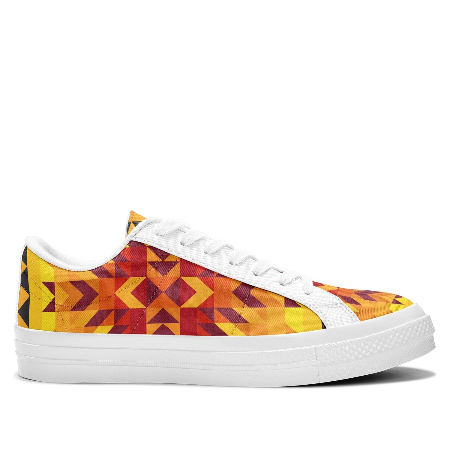 Desert Geo Yellow Red Aapisi Low Top Canvas Shoes White Sole aapisi Herman