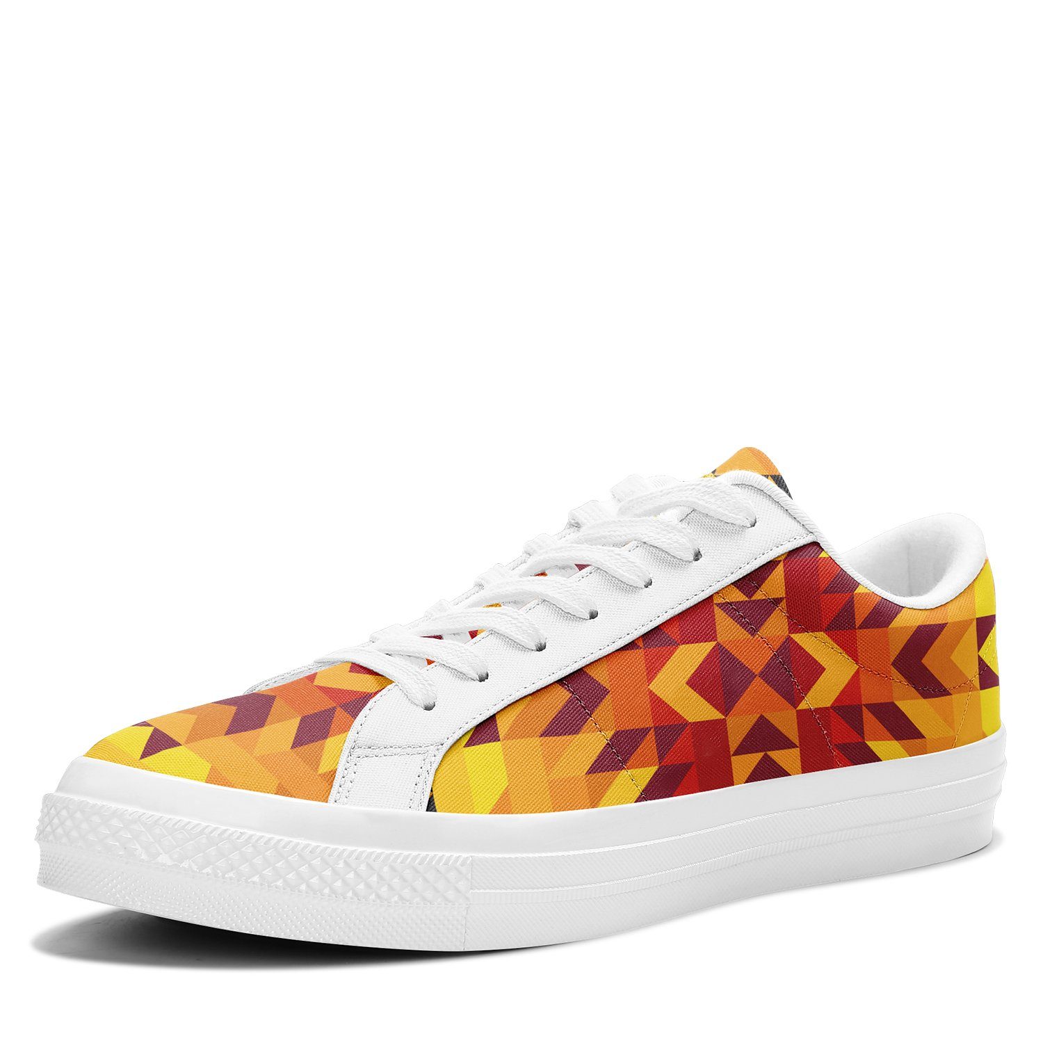 Desert Geo Yellow Red Aapisi Low Top Canvas Shoes White Sole aapisi Herman
