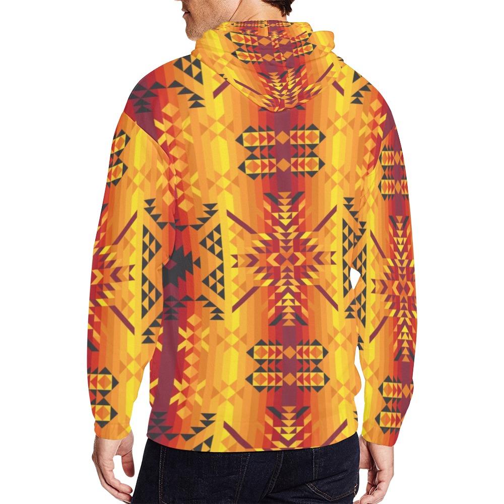 Desert Geo Yellow Red All Over Print Full Zip Hoodie for Men (Model H14) All Over Print Full Zip Hoodie for Men (H14) e-joyer
