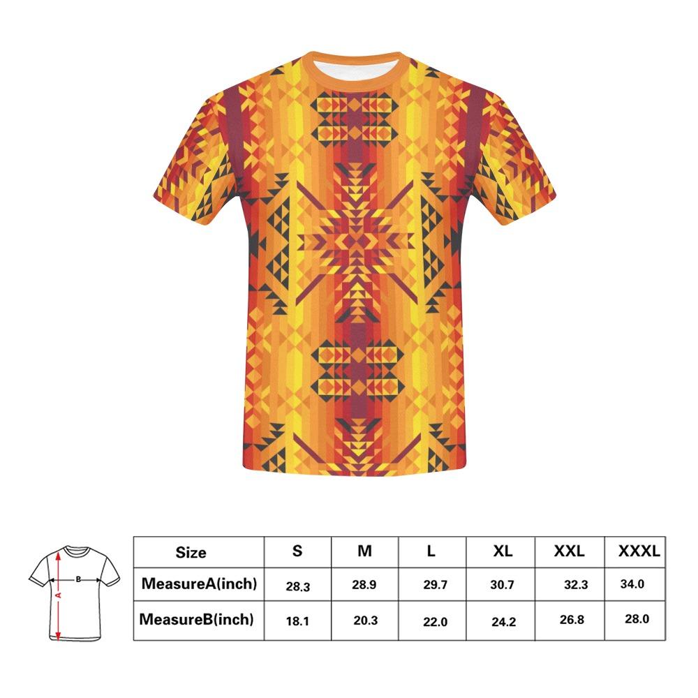 Desert Geo Yellow Red All Over Print T-Shirt for Men (USA Size) (Model T40) All Over Print T-Shirt for Men (T40) e-joyer
