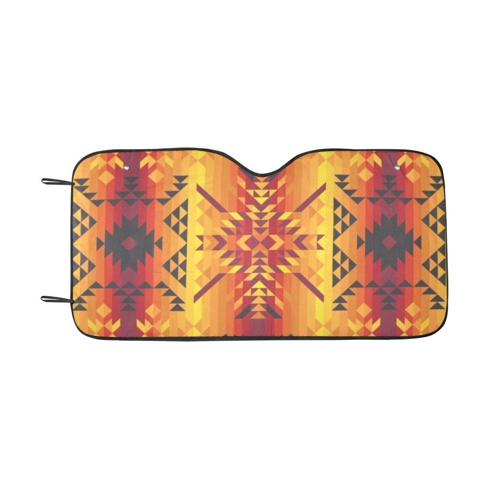 Desert Geo Yellow Red Car Sun Shade 55"x30" Car Sun Shade e-joyer