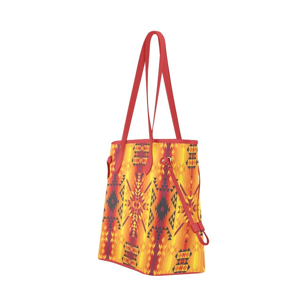 Desert Geo Yellow Red Clover Canvas Tote Bag (Model 1661) Clover Canvas Tote Bag (1661) e-joyer