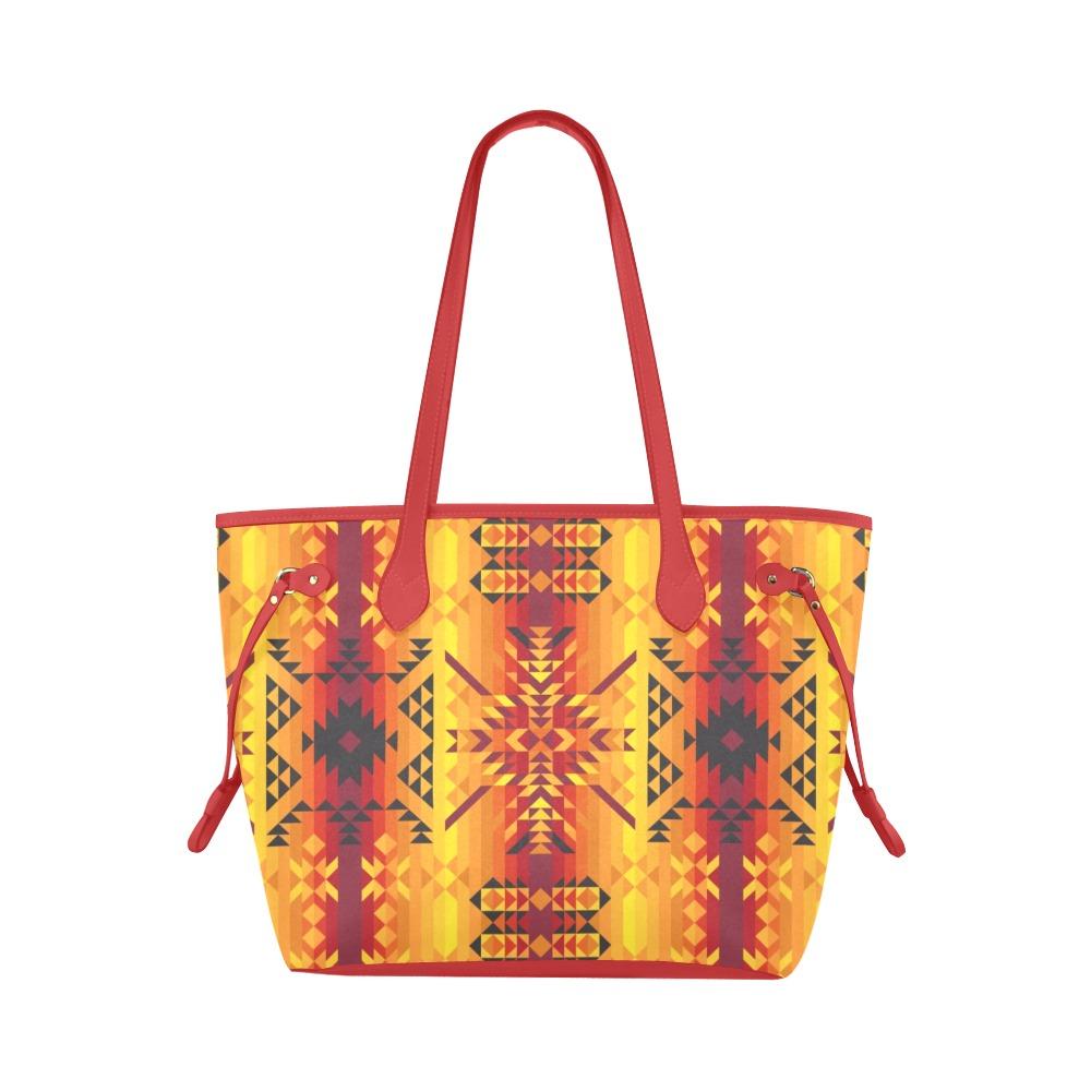 Desert Geo Yellow Red Clover Canvas Tote Bag (Model 1661) Clover Canvas Tote Bag (1661) e-joyer