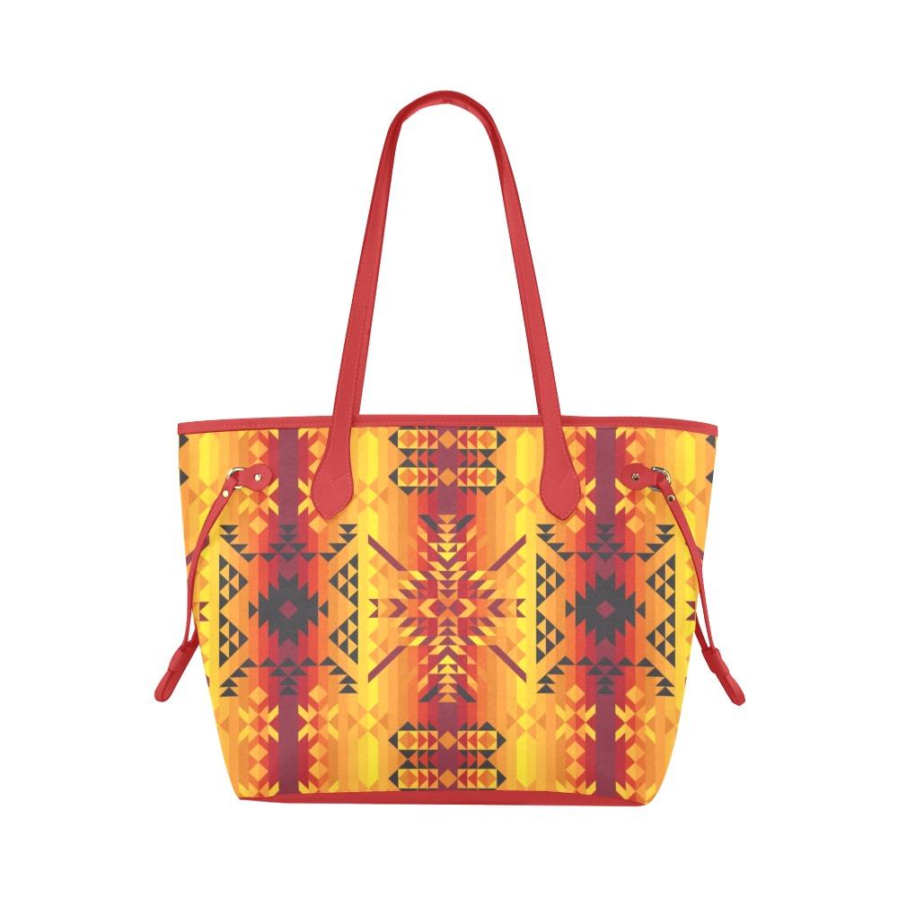 Desert Geo Yellow Red Clover Canvas Tote Bag (Model 1661) Clover Canvas Tote Bag (1661) e-joyer
