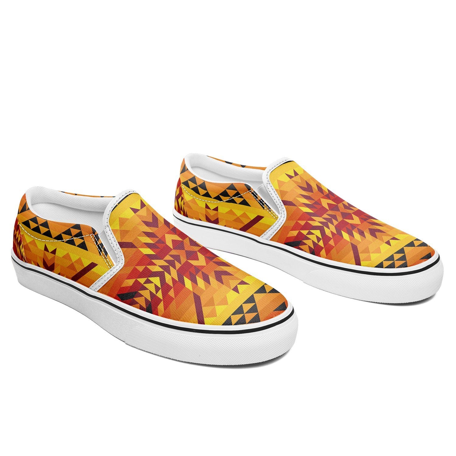 Desert Geo Yellow Red Otoyimm Canvas Slip On Shoes otoyimm Herman