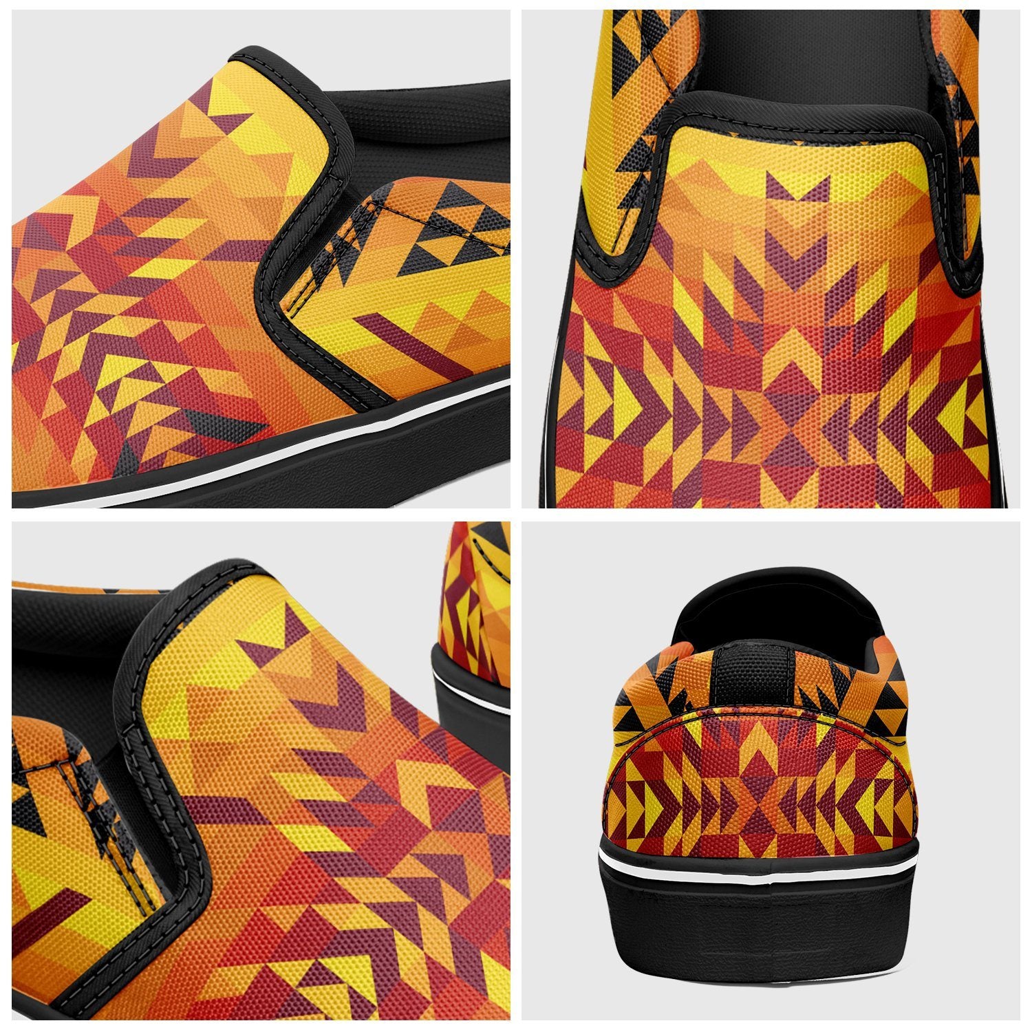 Desert Geo Yellow Red Otoyimm Canvas Slip On Shoes otoyimm Herman