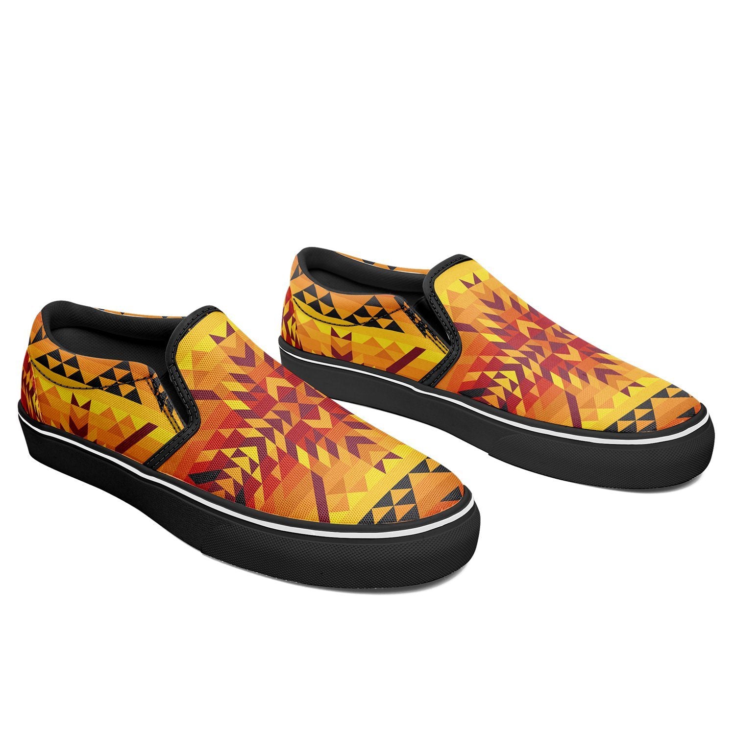 Desert Geo Yellow Red Otoyimm Canvas Slip On Shoes otoyimm Herman