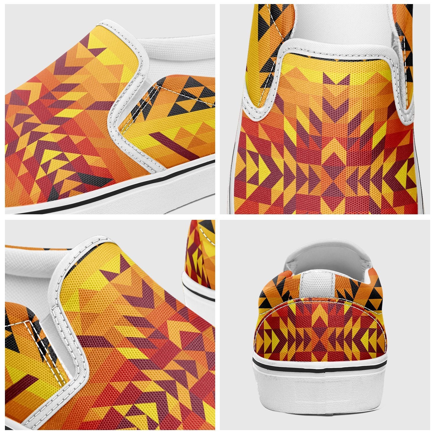 Desert Geo Yellow Red Otoyimm Canvas Slip On Shoes otoyimm Herman